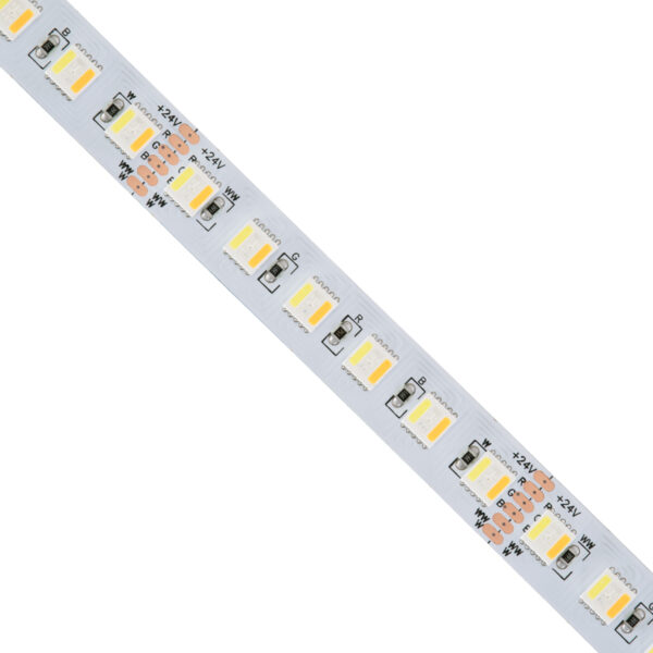 GloboStar® 70264 Ταινία LED SMD 5050 RGBW + WW 5in1 5m 36W/m 72LED/m 120° DC 24V IP20 3600lm/m Πολύχρωμη RGB – Ψυχρό Λευκό 6000K – Φυσικό Λευκό 4500K – Θερμό Λευκό 2700K – 5 Χρόνια Εγγύηση