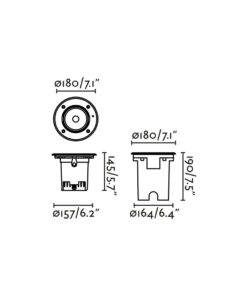 Faro Barcelona GEISER 180 WALL WASHER Χωνευτό Φωτιστικό Δαπέδου INOX LED 6,5W 3000K IP67 – 70312FR