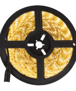 GloboStar® 70412 Σετ Ταινία LED 5m 72W/5m 12V 60LED/m 5050 SMD 1497lm/m 120° Αδιάβροχη IP65 με Ασύρματο Χειριστήριο RF 2.4Ghz και Τροφοδοτικό Θερμό Λευκό 3000K Dimmable