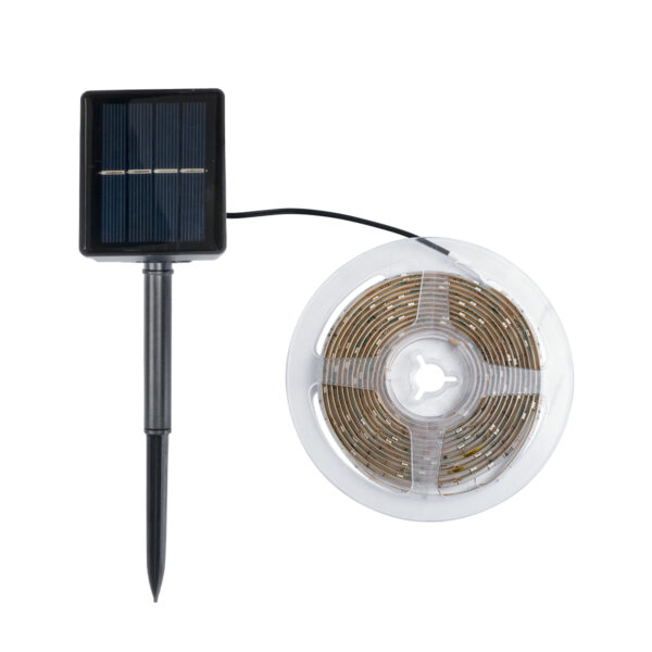 GloboStar® SOLAR LEDSTRIP 70421 Αυτόνομο Ηλιακό Σετ Ταινία LED 3m 3W/3m 90LED 2835 SMD 30lm/m 120° με Ενσωματωμένα Προγράμματα Λειτουργίας - Αδιάβροχο IP65 - RGB - Μ300 x Π0.8 x Υ0.3cm - 2 Χρόνια Εγγύηση