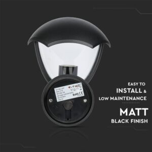 Μαύρο ματ εξωτερικό φωτιστικό LED, εύκολη εγκατάσταση, χαμηλή συντήρηση, μοντέλο VT-7108 από V-TAC, RoHS certified.