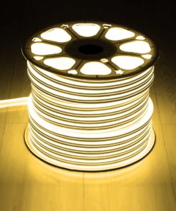 GloboStar® 70482 DOUBLE-SIDED 120°+120° Degree Neon Flex Epistar LED SMD 2835 1m 12W/m 120LED/m 1248lm/m 120°+120° DC 24V Αδιάβροχη IP68 Θερμό Λευκό 3000K Dimmable