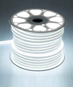 GloboStar® 70490 DOUBLE-SIDED 120°+120° Degree Neon Flex Epistar LED SMD 2835 1m 12W/m 120LED/m 1320lm/m 120°+120° DC 230V Αδιάβροχη IP68 Ψυχρό Λευκό 6000K Dimmable