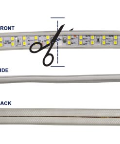 GloboStar® 70510 Wide Ταινία Διπλής Σειράς Epistar LED SMD 2835 1m 24W/m 180LED/m 3360lm/m 120° DC 230V Αδιάβροχη IP68 Ψυχρό Λευκό 6000K Dimmable