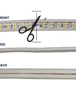 GloboStar® 70511 Wide Ταινία Διπλής Σειράς Epistar LED SMD 2835 1m 24W/m 180LED/m 3288lm/m 120° DC 230V Αδιάβροχη IP68 Φυσικό Λευκό 4500K Dimmable