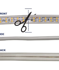 GloboStar® 70513 Wide Ταινία Διπλής Σειράς Epistar LED SMD 2835 1m 24W/m 180LED/m 3144lm/m 120° DC 230V Αδιάβροχη IP68 Ultra Θερμό Λευκό 2200K Dimmable