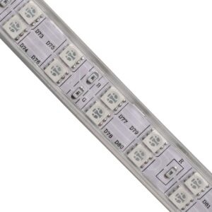 GloboStar® 70517 Wide Ταινία Διπλής Σειράς Epistar LED SMD 5050 1m 24W/m 120LED/m 3144lm/m 120° DC 230V Αδιάβροχη IP68 RGB Dimmable