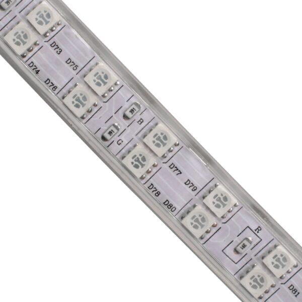 GloboStar® 70517 Wide Ταινία Διπλής Σειράς Epistar LED SMD 5050 1m 24W/m 120LED/m 3144lm/m 120° DC 230V Αδιάβροχη IP68 RGB Dimmable