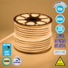 GloboStar® 70562 OVALE 120° Degree Neon Flex Epistar LED SMD 2835 1m 12W/m 120LED/m 1248lm/m 120° DC 24V Αδιάβροχη IP68 Θερμό Λευκό 3000K Dimmable