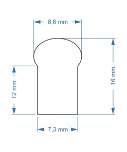 GloboStar® 70565 OVALE 120° Degree Neon Flex Epistar LED SMD 2835 1m 12W/m 120LED/m 1212lm/m 120° DC 24V Αδιάβροχη IP68 Μπλε Dimmable