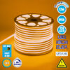 GloboStar® 70566 OVALE 120° Degree Neon Flex Epistar LED SMD 2835 1m 12W/m 120LED/m 1212lm/m 120° DC 24V Αδιάβροχη IP68 Gold – Ultra Θερμό 2200K Dimmable