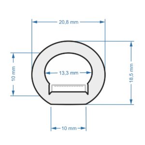 GloboStar® 70588 TUBE 360° Degree Neon Flex Epistar LED SMD 5050 1m 18W/m 120LED/m 1818lm/m 360° DC 24V Αδιάβροχη IP68 RGB Dimmable
