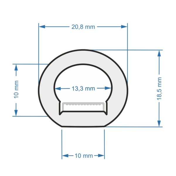 GloboStar® 70588 TUBE 360° Degree Neon Flex Epistar LED SMD 5050 1m 18W/m 120LED/m 1818lm/m 360° DC 24V Αδιάβροχη IP68 RGB Dimmable