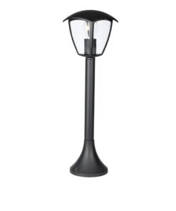 Μοντέρνο μαύρο φωτιστικό εξωτερικού χώρου σε στυλ φανάρι, ιδανικό για κήπους ή διαδρόμους.