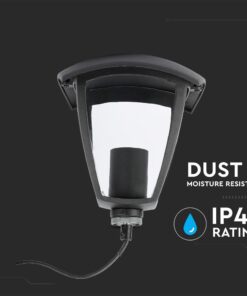 Εξωτερικό φωτιστικό ανθεκτικό στη σκόνη και την υγρασία με προστασία IP44 σε μαύρο φόντο.