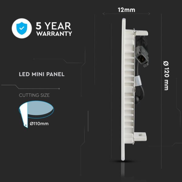LED Panel Στρογγυλό Χωνευτό Λευκό 6W V-TAC PRO Samsung Chip 120° 420lm Ø120  Θερμό Λευκό 3000K – 706