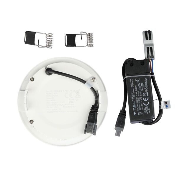 LED Panel Στρογγυλό Χωνευτό Λευκό 6W V-TAC PRO Samsung Chip 120° 420lm Ø120 Φυσικό Λευκό 4000K – 707
