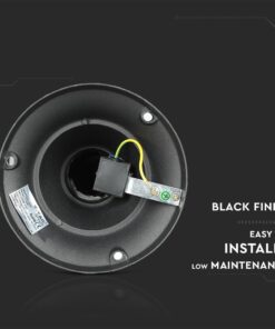 Μαύρο εξάρτημα φωτιστικού με εύκολη εγκατάσταση και χαμηλή συντήρηση, πλάγια όψη με καλώδιο.