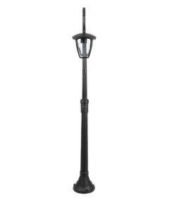 Κλασικός μαύρος κολωνάκι φωτισμού εξωτερικού χώρου, ιδανικός για κήπους και μονοπάτια.