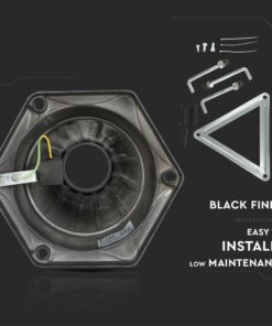 Εξάγωνος μαύρος υποδοχέας, εύκολη εγκατάσταση, χαμηλή συντήρηση, με πλήρες κιτ στήριξης.