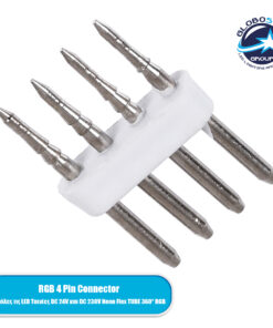 GloboStar® 70631 Σύνδεσμος Καρφάκι για TUBE 360° Degree Neon Flex LED DC 24V & DC 230V RGB 4 Pin