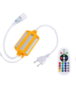 GloboStar® 70645 RGB Controller με Ασύρματο Χειριστήριο IR – Μεταλλάκτης Τροφοδοσίας AC/DC 230V IP68 για TUBE 360° Degree Neon Flex LED RGB 4 Pin Max 1500W – Έως 100 Μέτρα