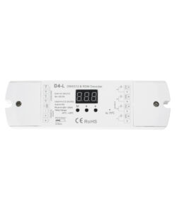 GloboStar® 70668 D4-L SKYDANCE DC DMX & RDM Dimmer High Speed Controller / Decoder 4 Καναλιών DC 12-24V 4 x 5A 120W – Max 20.5A 480W – IP20 Μ17 x Π5 x Υ2.5cm – 5 Years Warranty