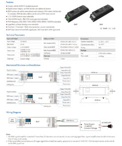 GloboStar® 70669 D4-P SKYDANCE DC DMX & RDM Dimmer High Speed Controller / Decoder 4 Καναλιών DC 12-48V 4 x 8A 384W – Max 32.5A 1152W – IP20 Μ17.5 x Π4.5 x Υ2.8cm – 5 Years Warranty