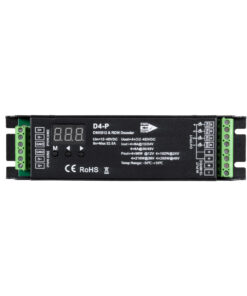 GloboStar® 70669 D4-P SKYDANCE DC DMX & RDM Dimmer High Speed Controller / Decoder 4 Καναλιών DC 12-48V 4 x 8A 384W – Max 32.5A 1152W – IP20 Μ17.5 x Π4.5 x Υ2.8cm – 5 Years Warranty