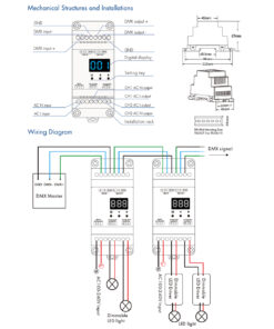 GloboStar® 70670 S1-DR SKYDANCE AC Triac DMX Dimmer Din Rail Ράγας 2 Καναλιών AC 100-240V 2 x 1.5A 360W – Max 3A 720W – IP20 DMX512 Μ11.5 x Π5 x Υ6.5cm – 5 Years Warranty