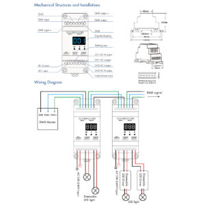 GloboStar® 70670 S1-DR SKYDANCE AC Triac DMX Dimmer Din Rail Ράγας 2 Καναλιών AC 100-240V 2 x 1.5A 360W – Max 3A 720W – IP20 DMX512 Μ11.5 x Π5 x Υ6.5cm – 5 Years Warranty