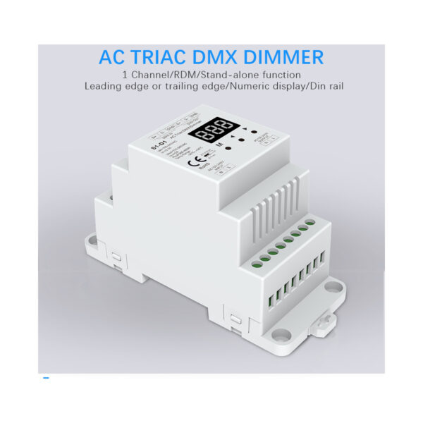 GloboStar® 70672 S1-D1 SKYDANCE AC Triac DMX Dimmer Din Rail Ράγας 1 Καναλιού AC 100-240V 1 x 2A 480W – Max 2A 480W – IP20 DMX512 Μ11.5 x Π5 x Υ6.5cm – 5 Years Warranty