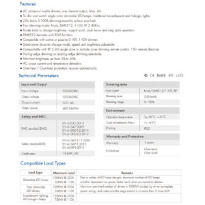 GloboStar® 70674 SK1 SKYDANCE AC Triac DMX Dimmer Din Rail Ράγας 1 Καναλιού AC 100-240V 1 x 6A 1440W – Max 6A 1440W – IP20 DMX512 Μ16.8 x Π9.3 x Υ8cm – 5 Years Warranty
