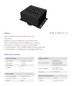 GloboStar® 70675 AJ6 SKYDANCE DMX 6 Channel Fader Console – Κονσόλα Φωτισμού 6 Καναλιών DMX DC 5-12V ή 3 x AAA Μπαταρίες – IP20 Μ10 x Π7 x Υ4cm – 5 Years Warranty