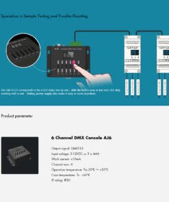 GloboStar® 70675 AJ6 SKYDANCE DMX 6 Channel Fader Console – Κονσόλα Φωτισμού 6 Καναλιών DMX DC 5-12V ή 3 x AAA Μπαταρίες – IP20 Μ10 x Π7 x Υ4cm – 5 Years Warranty