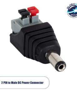 GloboStar® 70677 Βύσμα Τροφοδοσίας DC Αρσενικό – Male Jack Connector σε Κλέμα Πατητή Ταχείας Σύνδεσης L4.1 x W1.5 x H2cm