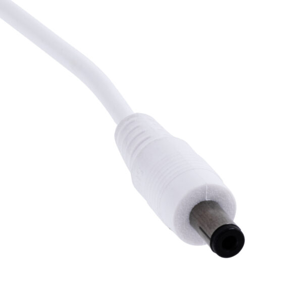 GloboStar® 70681 Καλώδιο Διακόπτης ON/OFF DC 12-24V 180cm από Jack Male 2.1×5.5mm σε Female 2.1×5.5mm Λευκό L185 x W1.9 x H1.5cm