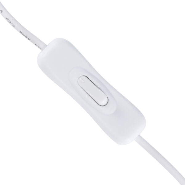GloboStar® 70681 Καλώδιο Διακόπτης ON/OFF DC 12-24V 180cm από Jack Male 2.1×5.5mm σε Female 2.1×5.5mm Λευκό L185 x W1.9 x H1.5cm