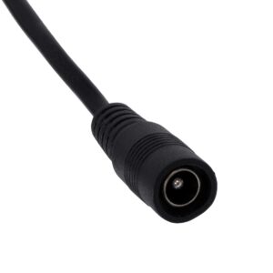 GloboStar® 70682 Καλώδιο Διακόπτης ON/OFF DC 12-24V 180cm από Jack Male 2.1×5.5mm σε Female 2.1×5.5mm Μαύρο L185 x W1.9 x H1.5cm