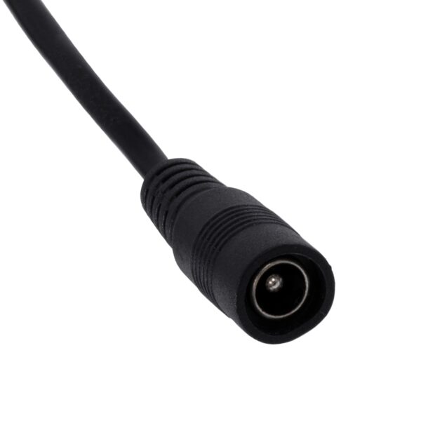 GloboStar® 70682 Καλώδιο Διακόπτης ON/OFF DC 12-24V 180cm από Jack Male 2.1×5.5mm σε Female 2.1×5.5mm Μαύρο L185 x W1.9 x H1.5cm