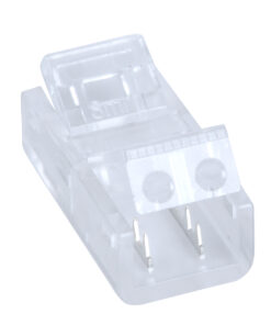 GloboStar® 70684 Ενωτικός Σύνδεσμος για Μονόχρωμη Ταινία LED 8mm 2 PIN σε Καλώδιο Τροφοδοσίας Ατερμάτιστο 2 PIN Μ2 x Π1.1 x Υ0.7cm Διάφανο