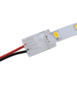 GloboStar® 70686 Ενωτικός Σύνδεσμος για Μονόχρωμη Ταινία LED 10mm 2 PIN σε Καλώδιο Τροφοδοσίας Ατερμάτιστο 2 PIN Μ2.1 x Π1.3 x Υ0.7cm Διάφανο