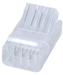 GloboStar® 70688 Ενωτικός Σύνδεσμος για Πολύχρωμη Ταινία LED 10mm 4 PIN σε Καλώδιο Τροφοδοσίας Ατερμάτιστο 4 PIN Μ2.1 x Π1.3 x Υ0.7cm Διάφανο