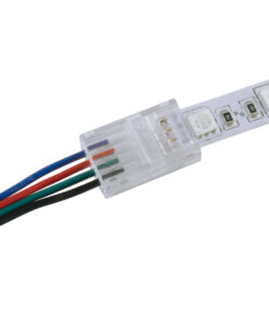 GloboStar® 70688 Ενωτικός Σύνδεσμος για Πολύχρωμη Ταινία LED 10mm 4 PIN σε Καλώδιο Τροφοδοσίας Ατερμάτιστο 4 PIN Μ2.1 x Π1.3 x Υ0.7cm Διάφανο