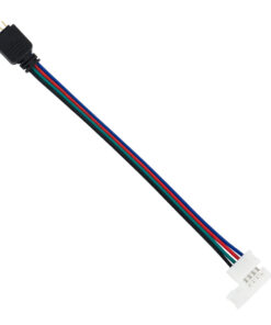 GloboStar® 70691 Ταχυσύνδεσμος Τροφοδοσίας IP20 – Strip To Power Connector 4 PIN Male για Ένωση 1 x RGB Ταινία LED Πλάτους 10mm