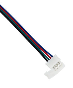 GloboStar® 70691 Ταχυσύνδεσμος Τροφοδοσίας IP20 – Strip To Power Connector 4 PIN Male για Ένωση 1 x RGB Ταινία LED Πλάτους 10mm