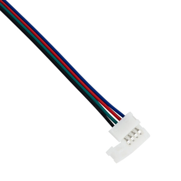 GloboStar® 70691 Ταχυσύνδεσμος Τροφοδοσίας IP20 – Strip To Power Connector 4 PIN Male για Ένωση 1 x RGB Ταινία LED Πλάτους 10mm