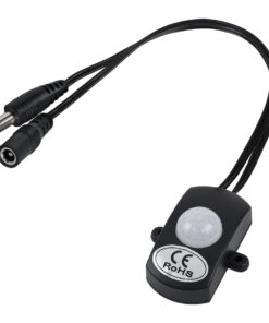 GloboStar® 70693 Mini Αισθητήρας Modular με Καλώδιο In-Out 5.5*2.1 & PIR Ανιχνευτή-Αισθητήρα Κίνησης 360° 3m Motion Sensor 30 sec Delay DC 12-24V Max 144W Μ30 x Π4 x Υ2.3cm