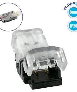 GloboStar® 70714 Ταχυσύνδεσμος Ένωσης IP20 – Strip To Cable Connector για Ένωση 1 x Μονόχρωμης Ταινίας LED Πλάτους 8mm με 1 x Καλώδιο Τροφοδοσίας