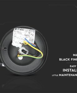 Μαύρο ματ φωτιστικό οροφής, εύκολη εγκατάσταση, ελάχιστη συντήρηση, IP44, κατάλληλο για επαγγελματικούς χώρους.